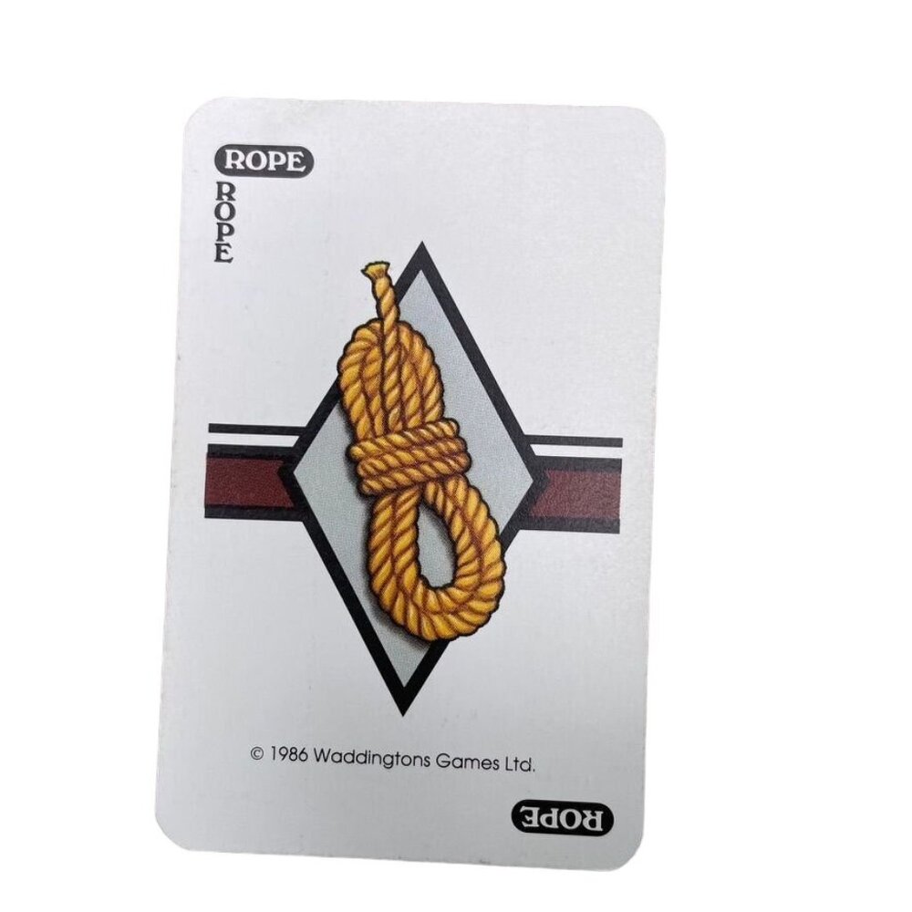 Vintage 1986 CLUE Rope Weapons Card Replacement Game Piece u